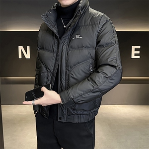 M-4XL B353 9865 P185 黑2025标年连帽冬季男士羽绒服加厚外套图片