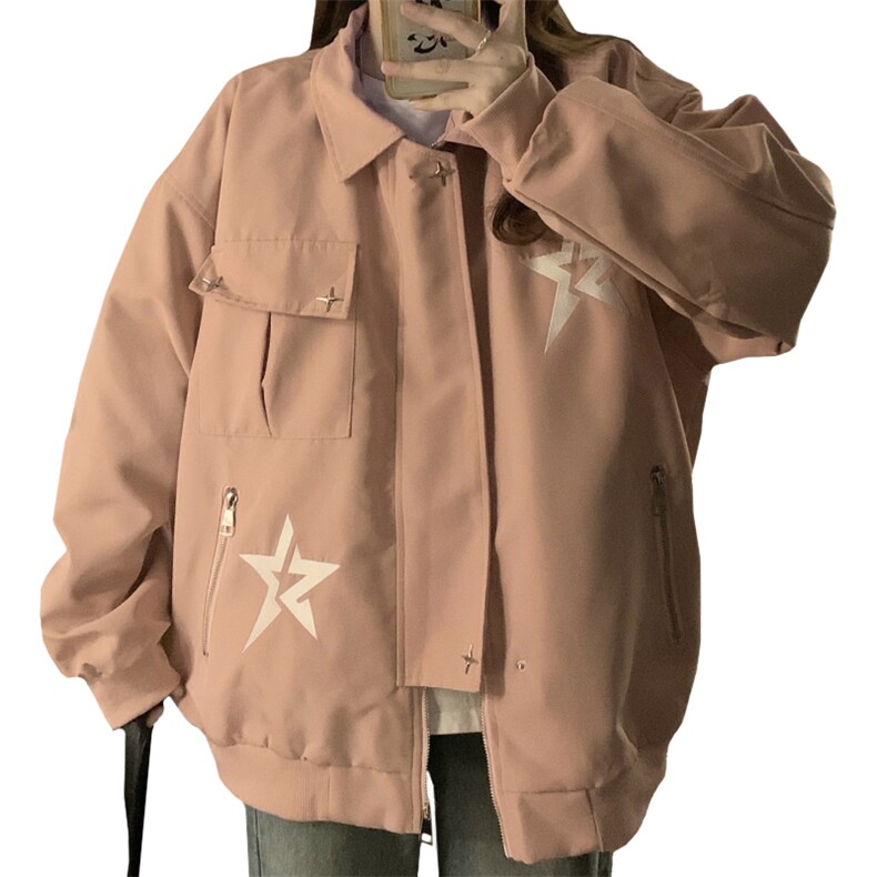 早秋新款开学季美式学院风飞行员夹克外套复古宽松女C852-P90,男装夹克,星座911-2(原星座613-2）