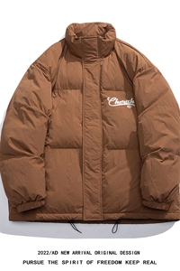 白鸭绒白底22冬季潮流时尚简约字母印花立领羽绒服YR190P195控258图片