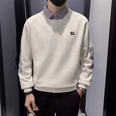 WY63-1假两件卫衣男潮牌加绒保暖上衣新款男士百搭衬衫领打底衫男，男装T恤，星座308A-1（原309B-1）
