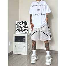 男款夏季设计感短裤A061-ED50017-P60控88-聚酯纤维，男装牛仔裤，电商A061-1