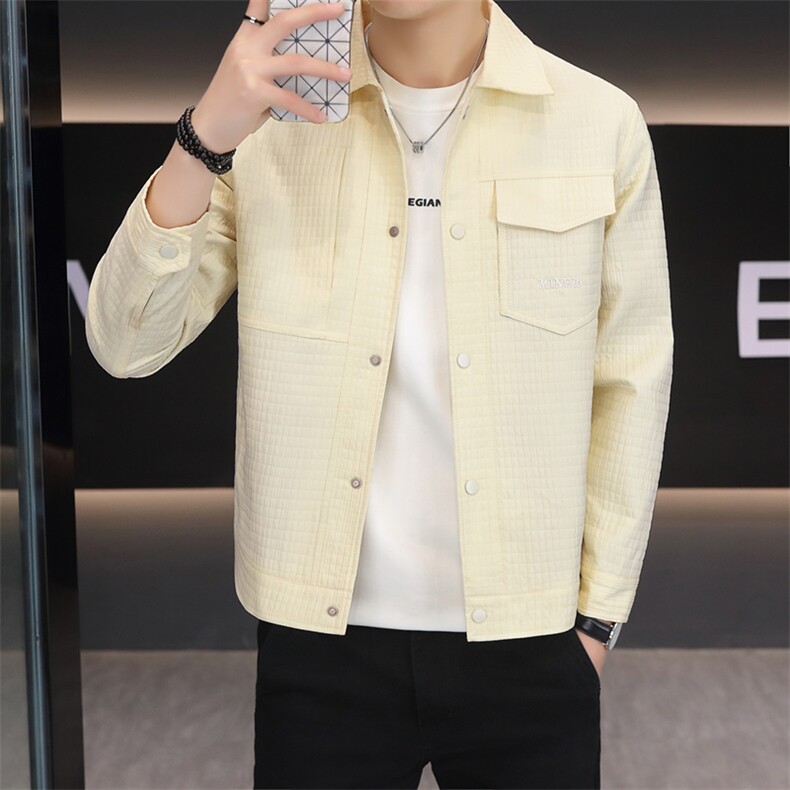 夹克外套男春秋休闲百搭时尚翻领男士夹克上衣N7805-P90图片