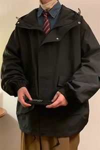 JK8107/P75秋装户外新款冲锋衣男女美式工装外套连帽风衣宽松夹克图片