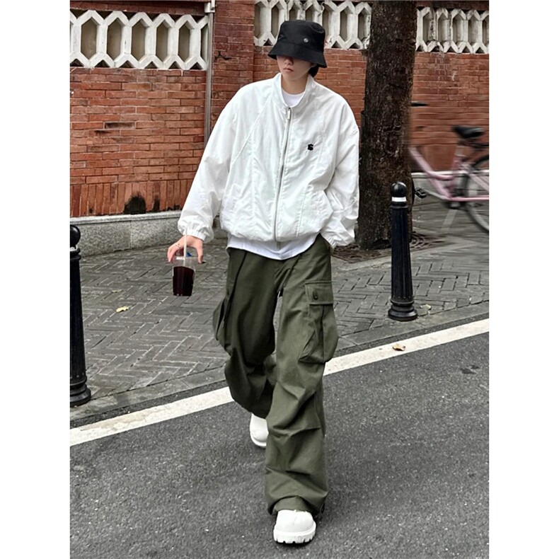 外套男2025新款春夏防晒衣夹克轻薄白色秋季立领运动美式JKA221,男装防晒衣,星座516A