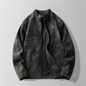 JK896-P100男士加绒皮衣韩版修身帅气机车服立领pu皮夹克外套潮图片