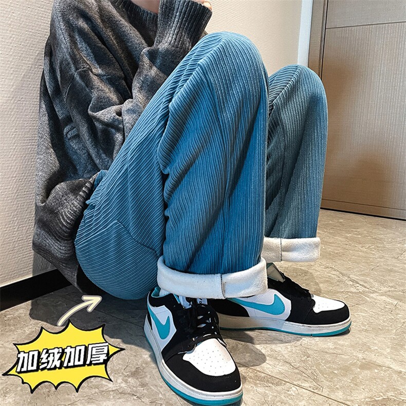 B221秋冬加绒雪尼尔灯芯绒直筒裤LK21198-P55常规P50加绒控78,男装休闲裤,电商B221