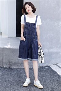短袖时尚套装女2023夏季新款女装韩版时尚百搭两件套背带裤套裤潮图片