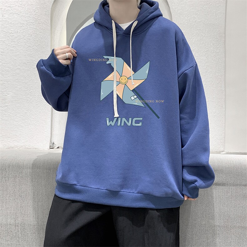 WY2112-P35纯棉连帽卫衣男大码运动帽衫宽松薄外套男,男装卫衣,电商A040