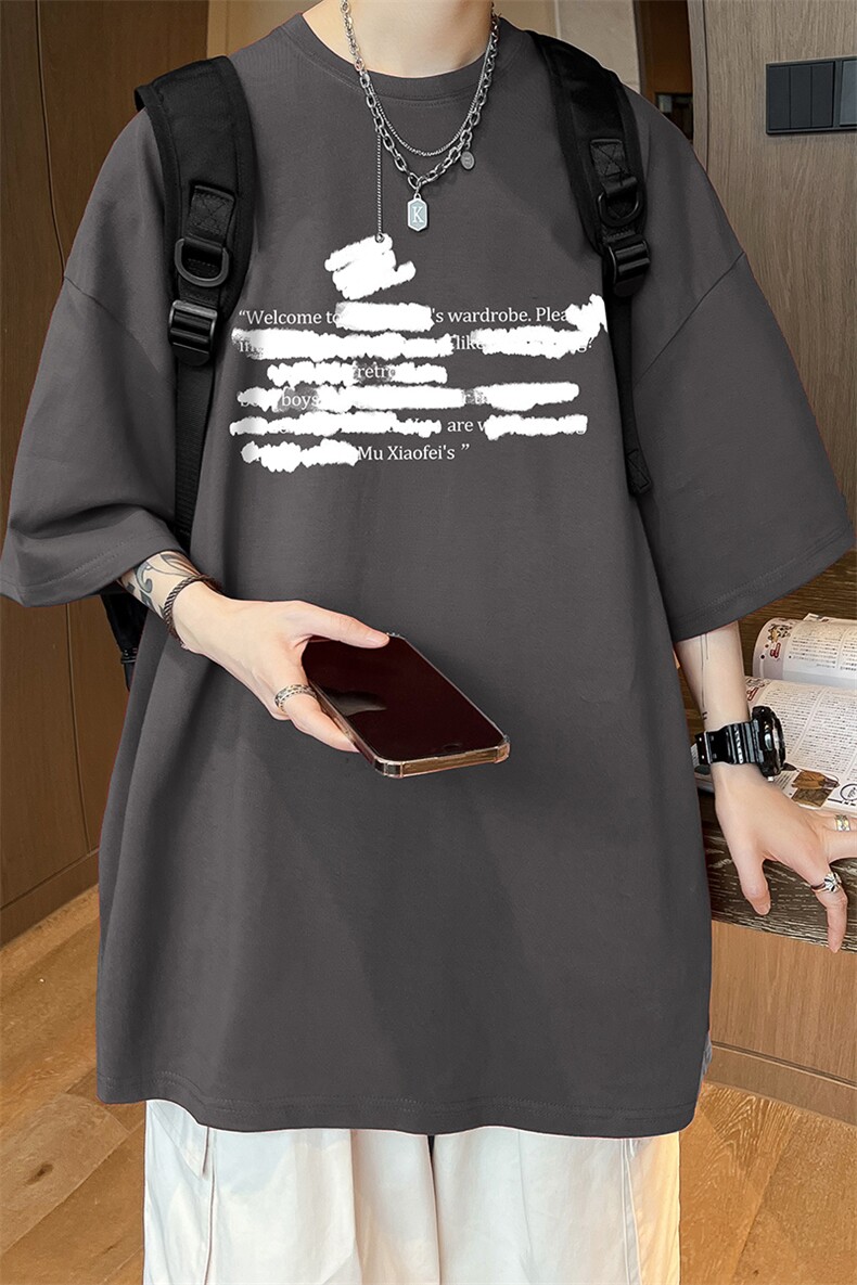 量大优可提供视频2024夏季新美式短袖T恤D223A-T24150-P18,男装T恤,电商019-1
