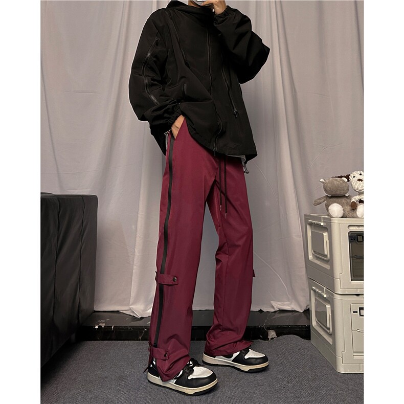 新款冲锋裤潮流拉链设计高街百搭微喇裤B315-K23377-P45控58,男装休闲裤,电商B315
