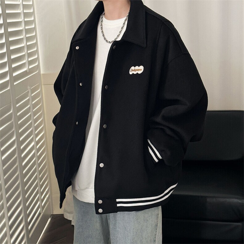 春秋现货新款毛呢外套宽松百搭夹克上衣A351-AJ23140-P105控148图片