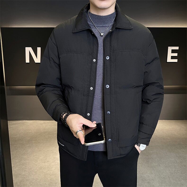 新款男士小翻领羽绒服夹克加厚防寒309B-3-81062-P185,男装夹克,星座1409-3