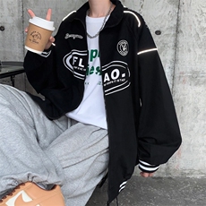 夹克男女春秋季美式宽松情侣棒球服oversize外套JK055-P58，男装夹克，星座308B-1