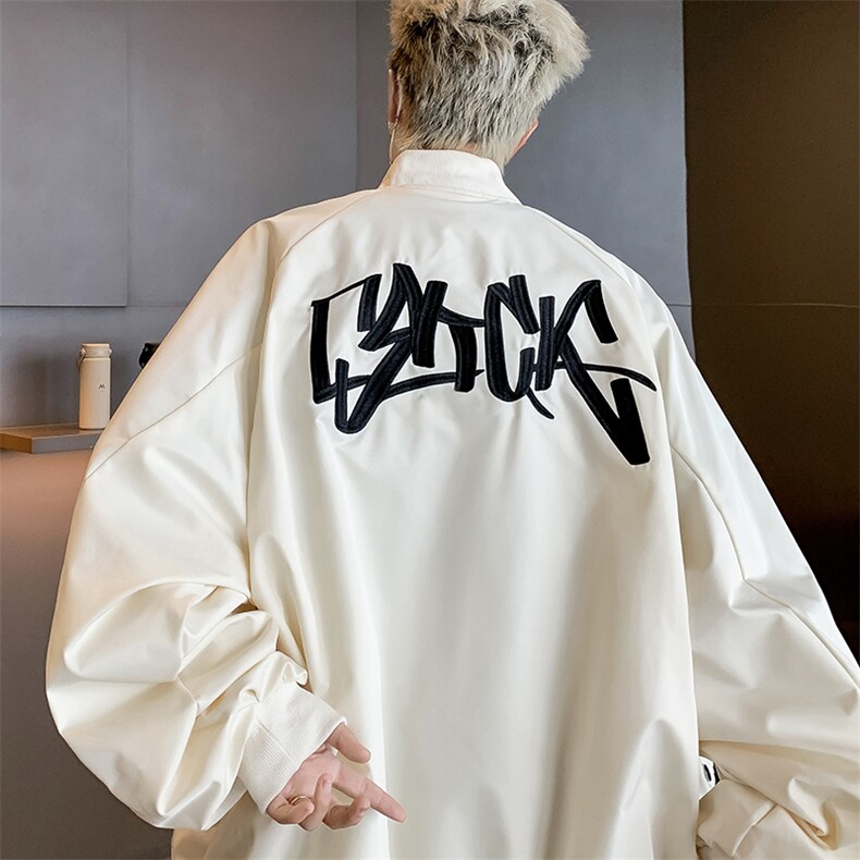2025新款美式复古字母刺绣棒球服开衫夹克痞帅男现货W8378-P48，男装夹克，星座512-4