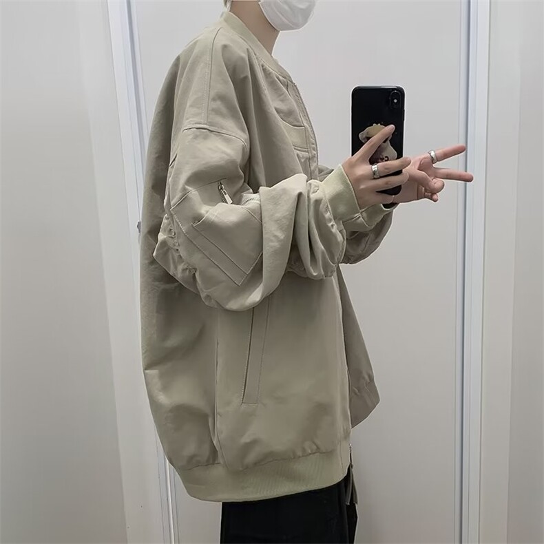 解构设计感飞行员夹克vintage美式棒球领外套男痞帅上衣QJ84-P65,男装夹克,星座1008