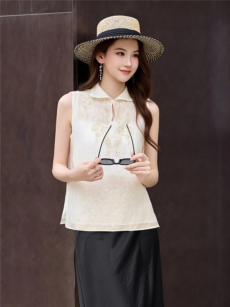新中式G风外套女2026夏季新款复古刺绣提花设计感时尚气质外套,女装衬衫,卡杰菲