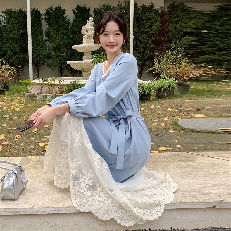 春装新品！新中式显瘦假两件连衣裙配腰带-B208-9002-P135K208,女装连衣裙,浙宝208