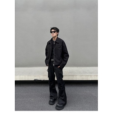 美式高街口袋褶皱微喇西裤男高级感通勤休闲裤XZ32-P53，男装西裤，星座308B-2