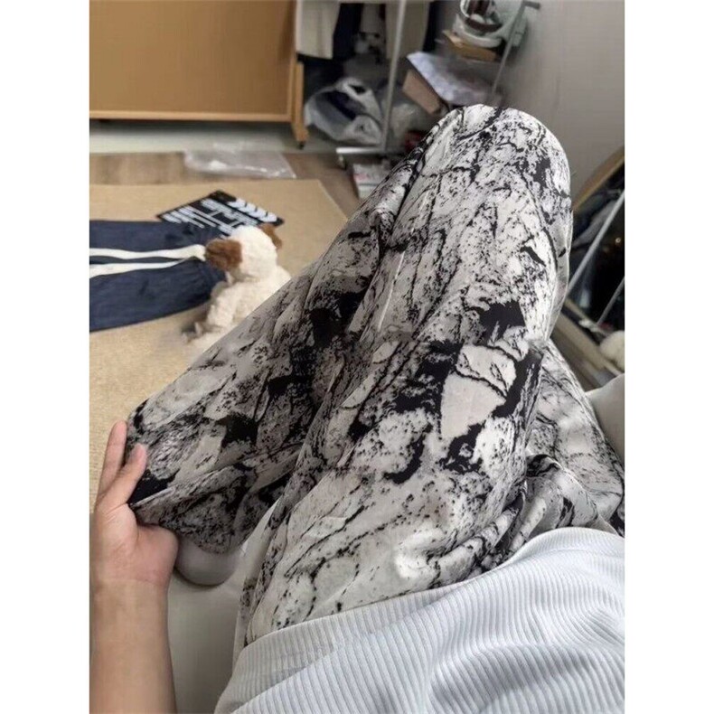 夏季薄款扎染阔腿裤女山本裤宽松高腰休闲裤超长拖地裤K688,男装休闲裤,星座1116A（原606A-3）