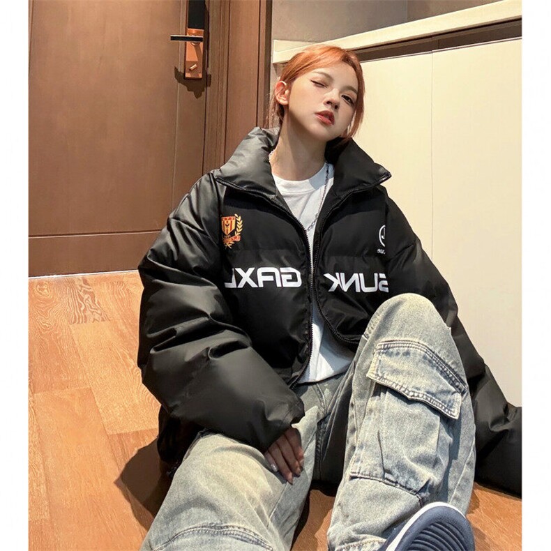 中性风冬装大领子pu软皮棉服棉衣休闲加厚外套男女G1109P128,男装棉衣,电商A339