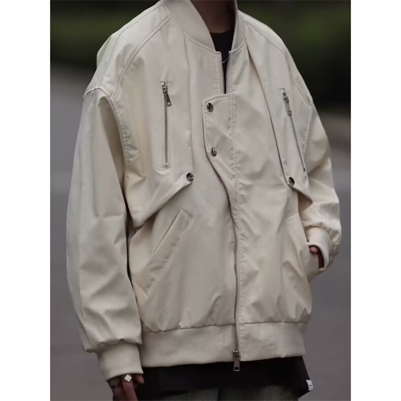 街头棒球服简约时尚男女宽松外套潮cleanfit夹克JT118,男装夹克,星座1116A-1（原606A）