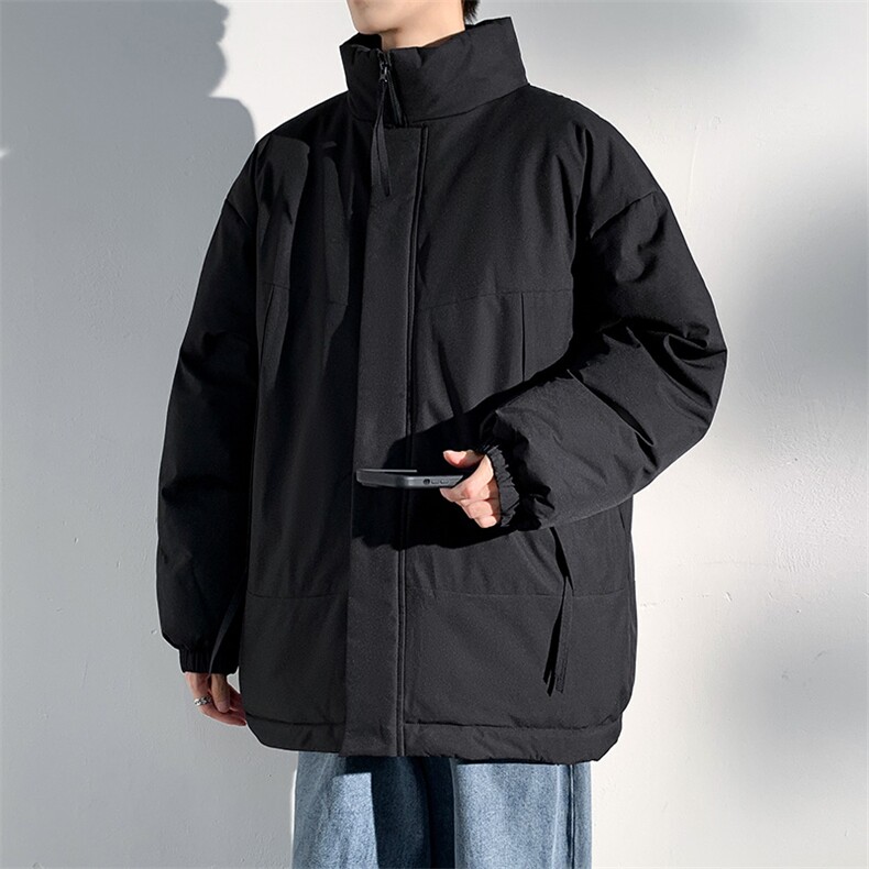 现货美式高街休闲夹克冬季立领纯色三防户外工装加厚棉服外套,男装夹克,电商A486