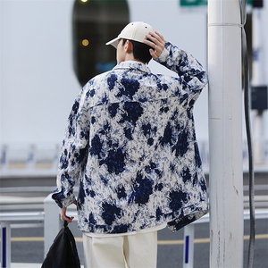 2025外套男春季高街扎染百搭时尚宽松ins潮流夹克衣JK856-P70图片