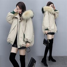 长袖气质百搭2022年冬季显瘦棉衣/棉服保暖中长款，女装棉衣/棉服，半夏