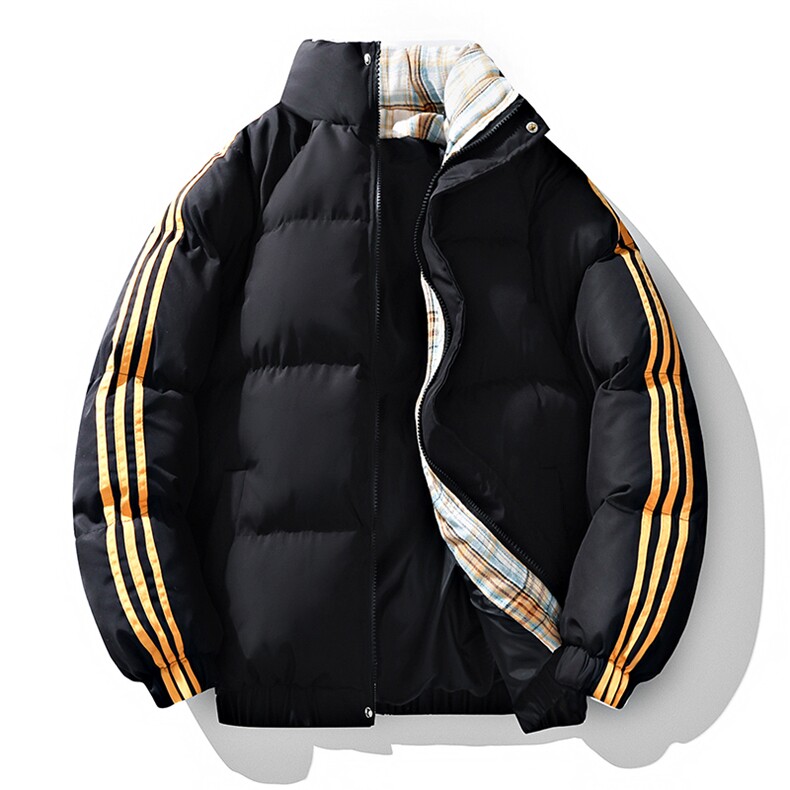 冬季港风三条杠立领棉服防风保暖加厚棉衣外套MY1128P80,男装棉衣,电商A128