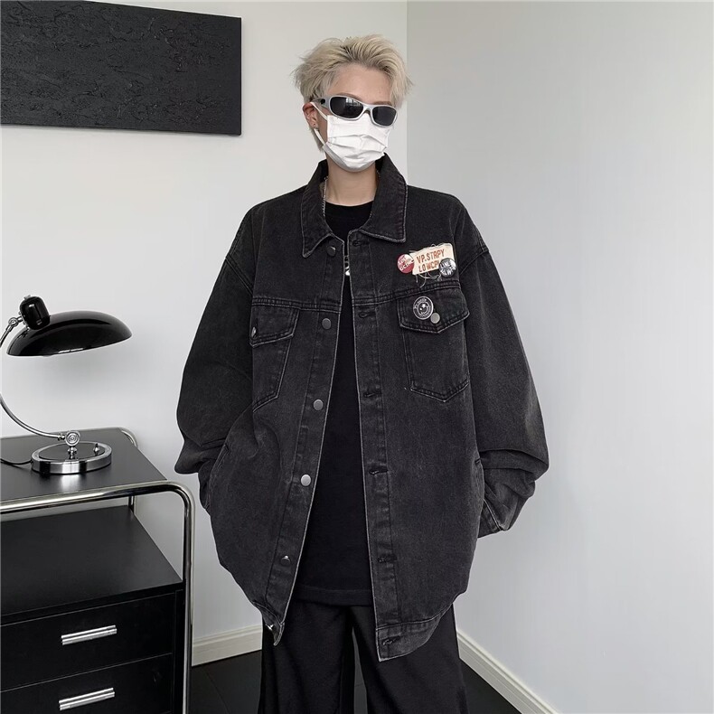 秋新款美式复古高街牛仔夹克外套JK8323P63,男装夹克,星座1116-2