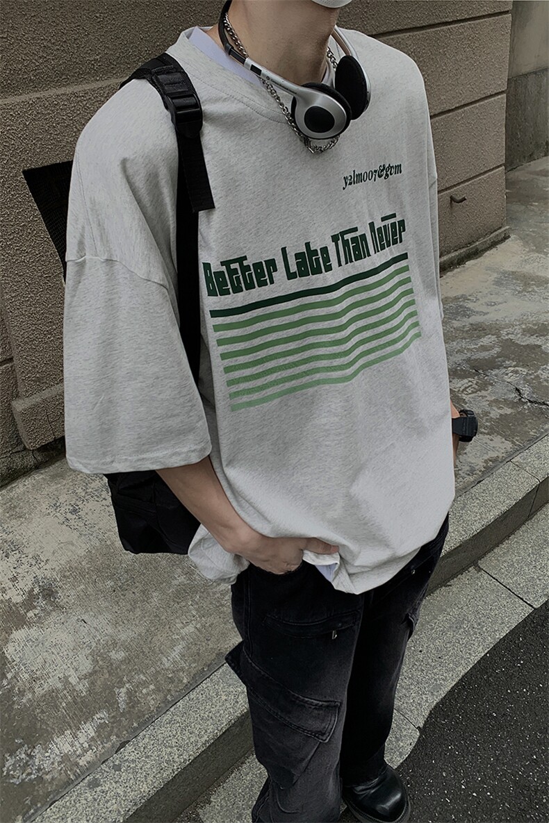 1港风条纹印花设计潮大码M-5XL短袖T恤男DT77773P18块特价控38,男装T恤,星座226-2