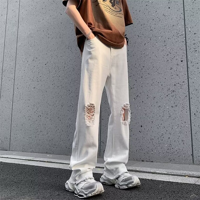 欧美高街vibe裤子街头牛仔裤男夏季直筒宽松破洞乞丐裤62288-p40,男装牛仔裤,星座1008
