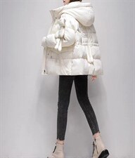 2021新款公仔玩偶带帽羽绒服，女装羽绒服，炫女孩