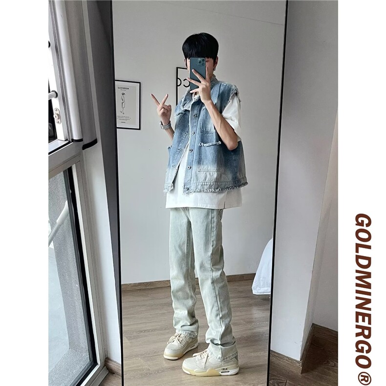 青春流行男夹克文艺潮无袖马甲牛仔外套P48,男装背心/马甲,星座1116-2