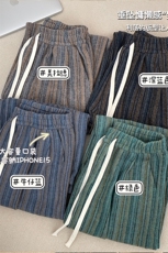 8XL-M特大码呢料加绒裤男新年裤条纹卫裤休闲基础款K948P60加绒70，男装休闲裤，电商D206-1