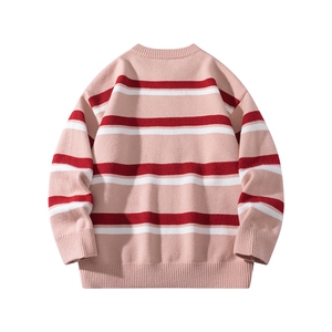 高档圆领针织毛衣男秋季慵懒风线衣外套宽松内搭打底图片
