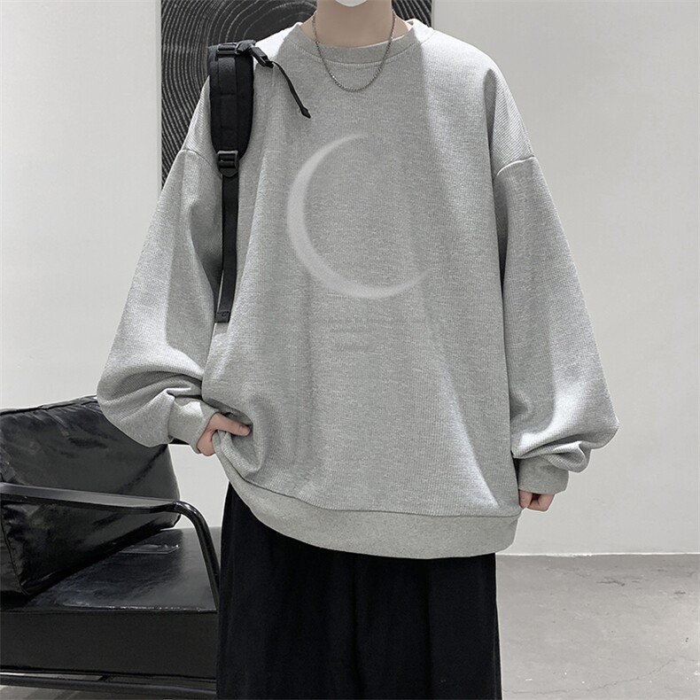 华夫格卫衣圆领卫衣男大码长袖t恤男外套HW76349-P30,男装卫衣,电商A040