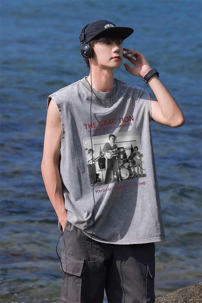 特批2025港风三亚夏季宽松休闲情侣复古背心潮流DT253P35控68,男装背心/马甲,电商A247