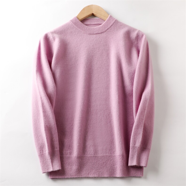 儿童圆领套头针织衫基础百搭打底纯色韩版潮流个性，童装毛衣，亚东羊绒制品