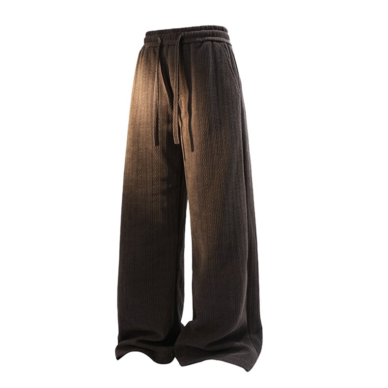 YK86106-P35 聚酯纤维 秋季上新麦穗纹提花阔腿裤男图片