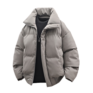 支持二开 立领PU皮棉服男短款棉衣外套宽松面包服 M810-P75图片