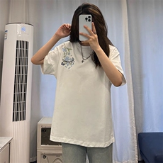 万针全刺绣解构设计260克重磅双纱纯棉高品质美式高街短袖T恤特35，男装T恤，电商A486