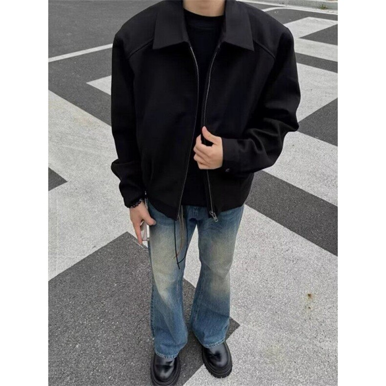 【有货】DJK870-P65春秋季青少年百搭休闲高级设计翻领纯色外套,男装夹克,星座603-2