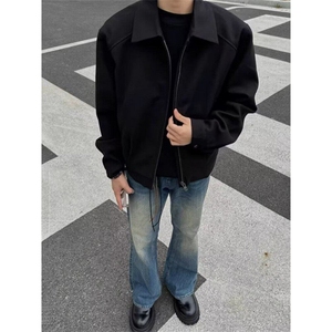 【有货】DJK870-P65春秋季青少年百搭休闲高级设计翻领纯色外套,白色跟红颜色怎么搭配好看图片