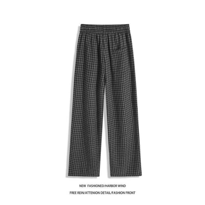 冬季新款美式压褶格子设计呢料百搭休闲裤B315-K25858-特p40控78,男装休闲裤,电商B315