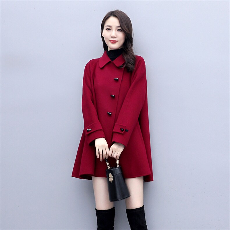 芷墨冬装新款时尚毛呢外套时尚斗篷外套女双排扣毛呢外套,女装毛呢外套,芷墨服饰