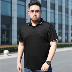 夏季新款男士短袖t恤纯色翻领polo衫男体恤男装半袖加肥5913款图片