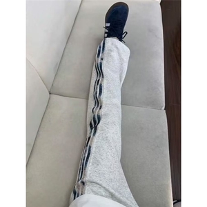 条纹运动裤男女春秋新款阔腿直筒裤休闲小个子宽松卫裤MKC325 P38图片