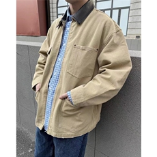 美式工装帆布外套男女2025春秋冬宽松百搭休闲夹克上衣W6656-P98，男装夹克，星座412-1