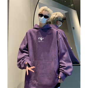抖音得物供货提供视频 秋冬重磅美式麂皮绒连帽卫衣 JLM37图片